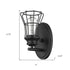 One Light Matte Black Cage Wall Sconce